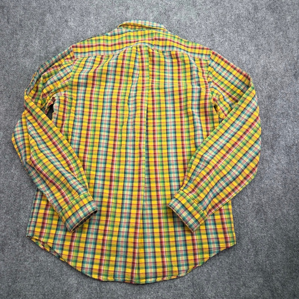 Polo Ralph‎ Lauren Shirt Men Medium Cotton Linen Roll Tab Epaulets Button Up - Picture 10 of 11